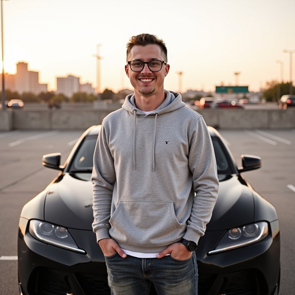 Casual outdoor headshot of Dr Connor Robertson smiling naturally
