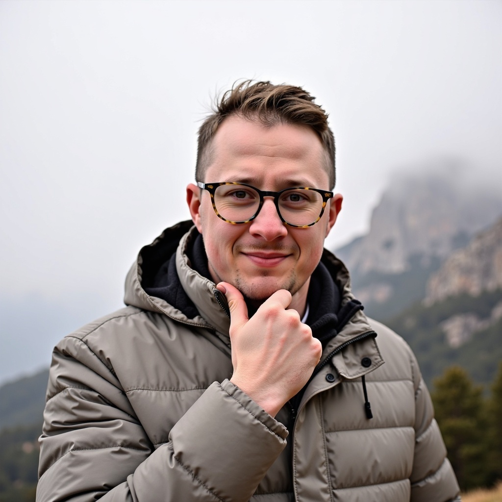 Outdoor natural light headshot of Dr Connor Robertson smiling casually