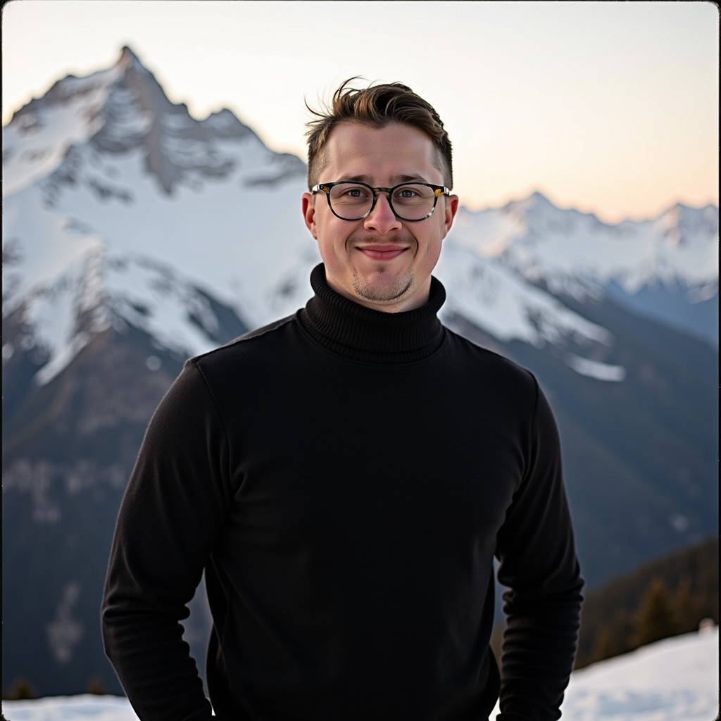 Outdoor close-up headshot of Dr Connor Robertson smiling naturally
