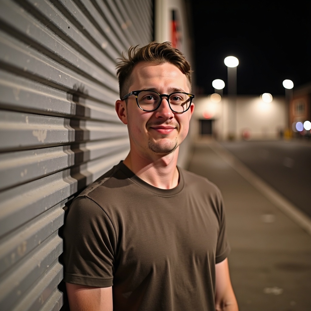 Outdoor headshot of Dr Connor Robertson smiling