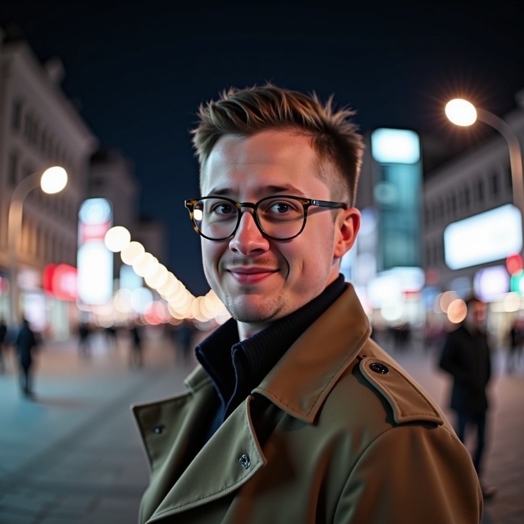 Portrait of Dr Connor Robertson outdoors with street in background