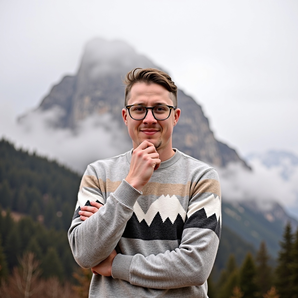 Contemporary casual headshot of Dr Connor Robertson outdoors