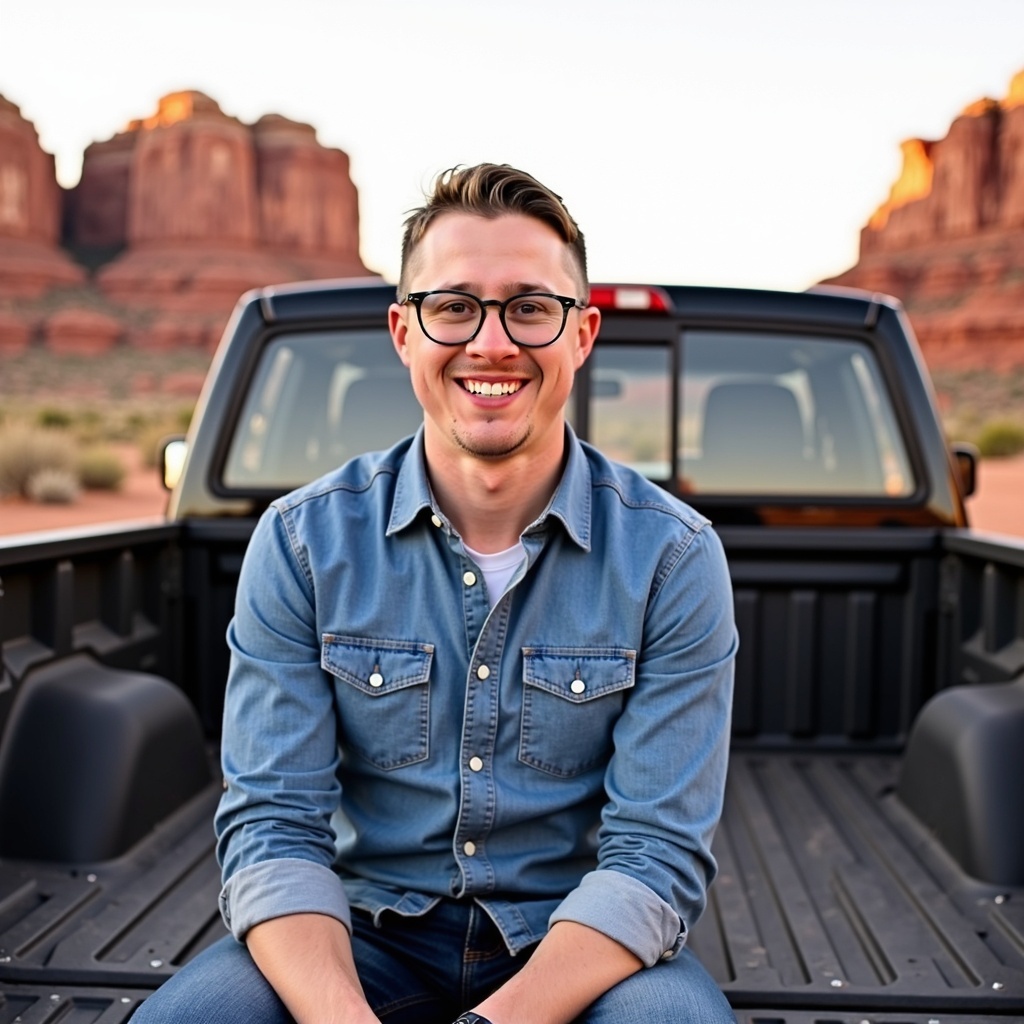 Casual outdoor headshot of Dr Connor Robertson with natural expression