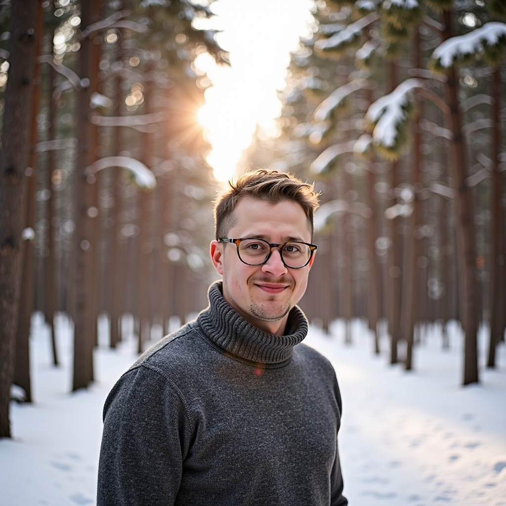 Relaxed outdoor headshot of Dr Connor Robertson smiling warmly