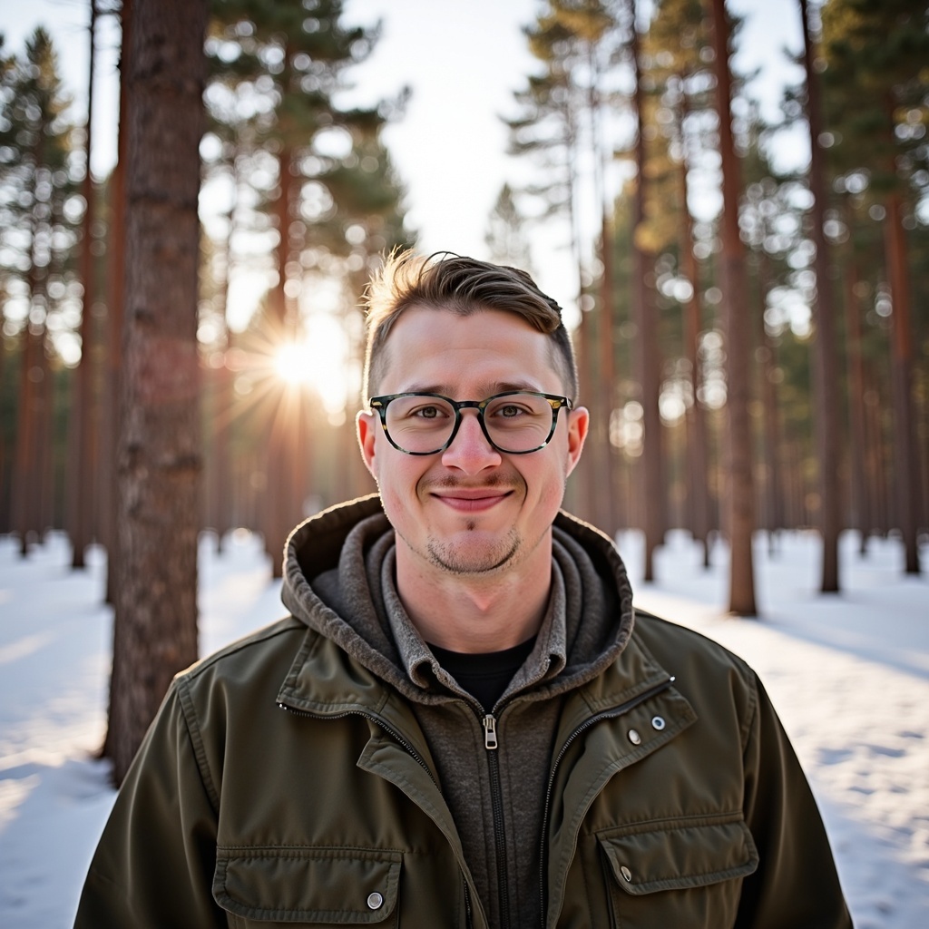 Smiling headshot of Dr Connor Robertson in casual attire outdoors
