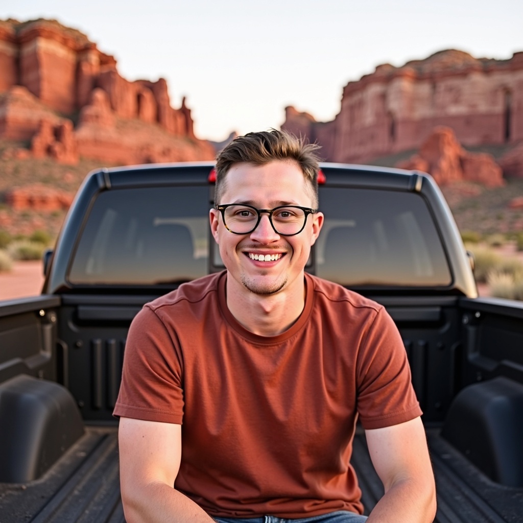 Smiling headshot of Dr Connor Robertson in outdoor daylight