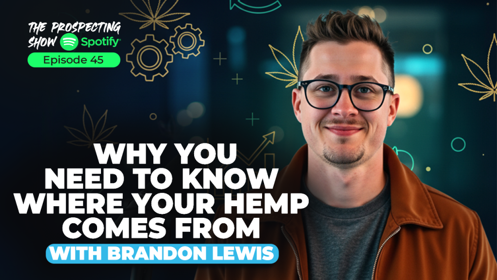 Hemp farmer inspecting plants in field