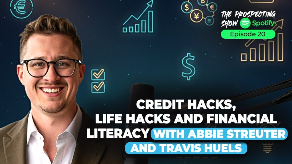 Two speakers discussing finance tips on podcast