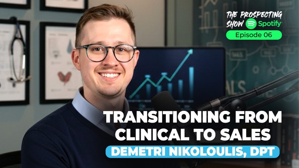 Physical therapist presenting a product to a clinic